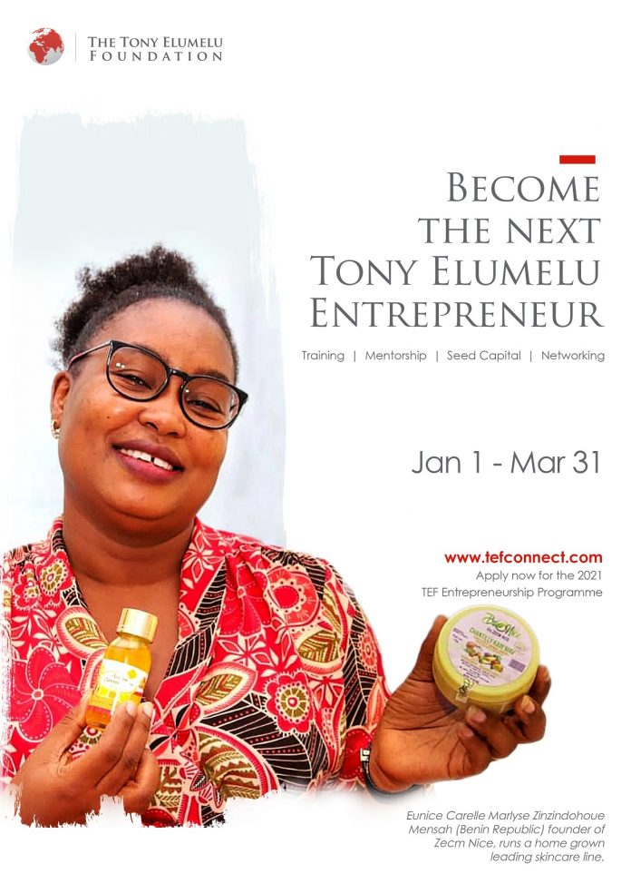 Tony Elumelu Foundation 2021 TEF Entrepreneurship Programme Application Opens on January 1 2021