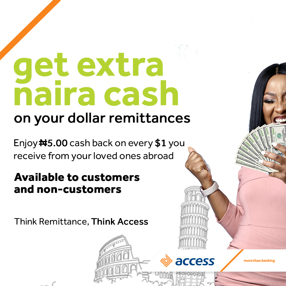 Diaspora Remittances: Access Bank to pay Customers N5 for every $1 received